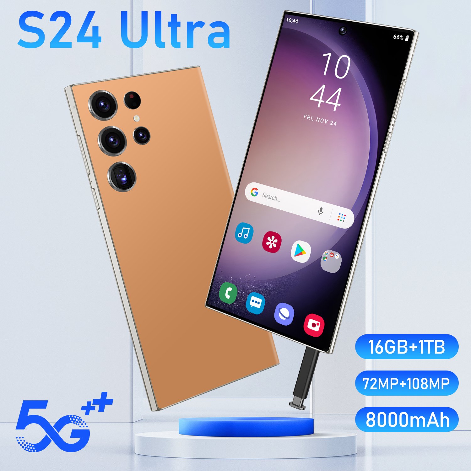 Hot Selling original new S24 Ultra smartphone Android 13 200MP rear camera 16+1TB running memory dual SIM card 4G smart phone